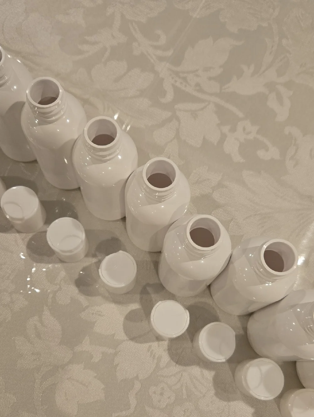 50 Travel Size Apothecary Bottles with Caps 2oz Each Empty